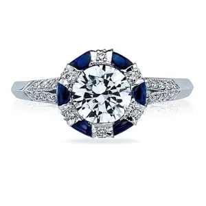 Tacori Sapphire & Diamond Pave Engagement Ring