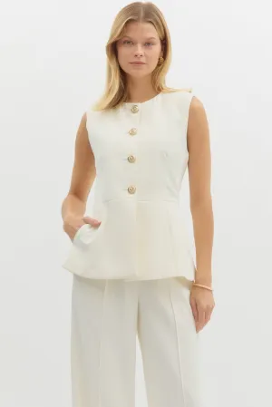 Tailor Gold Accented Vest {Cream}