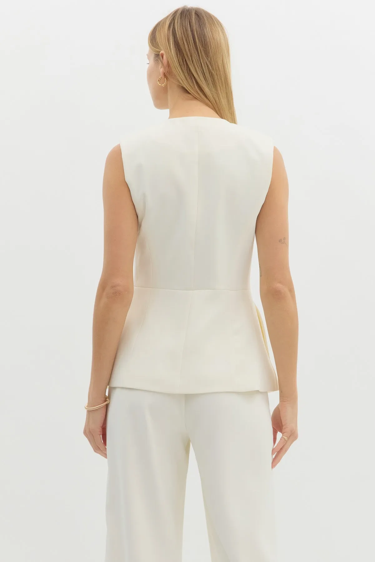 Tailor Gold Accented Vest {Cream}