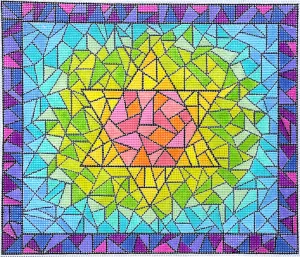 TAL-11 Stained Glass w/ Star of David – pastels w/ titanium gray