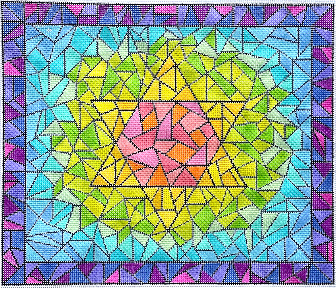 TAL-11 Stained Glass w/ Star of David – pastels w/ titanium gray