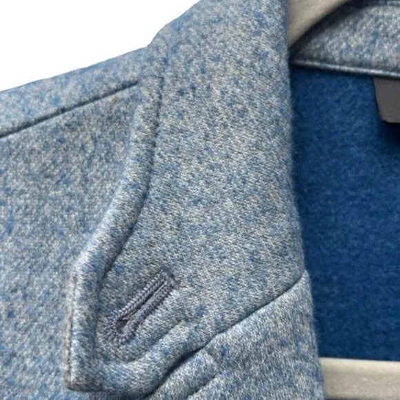 Talbots Womens Blue Heather Wool Blend Equestrian 3 Button Blazer Jacket Plus 14