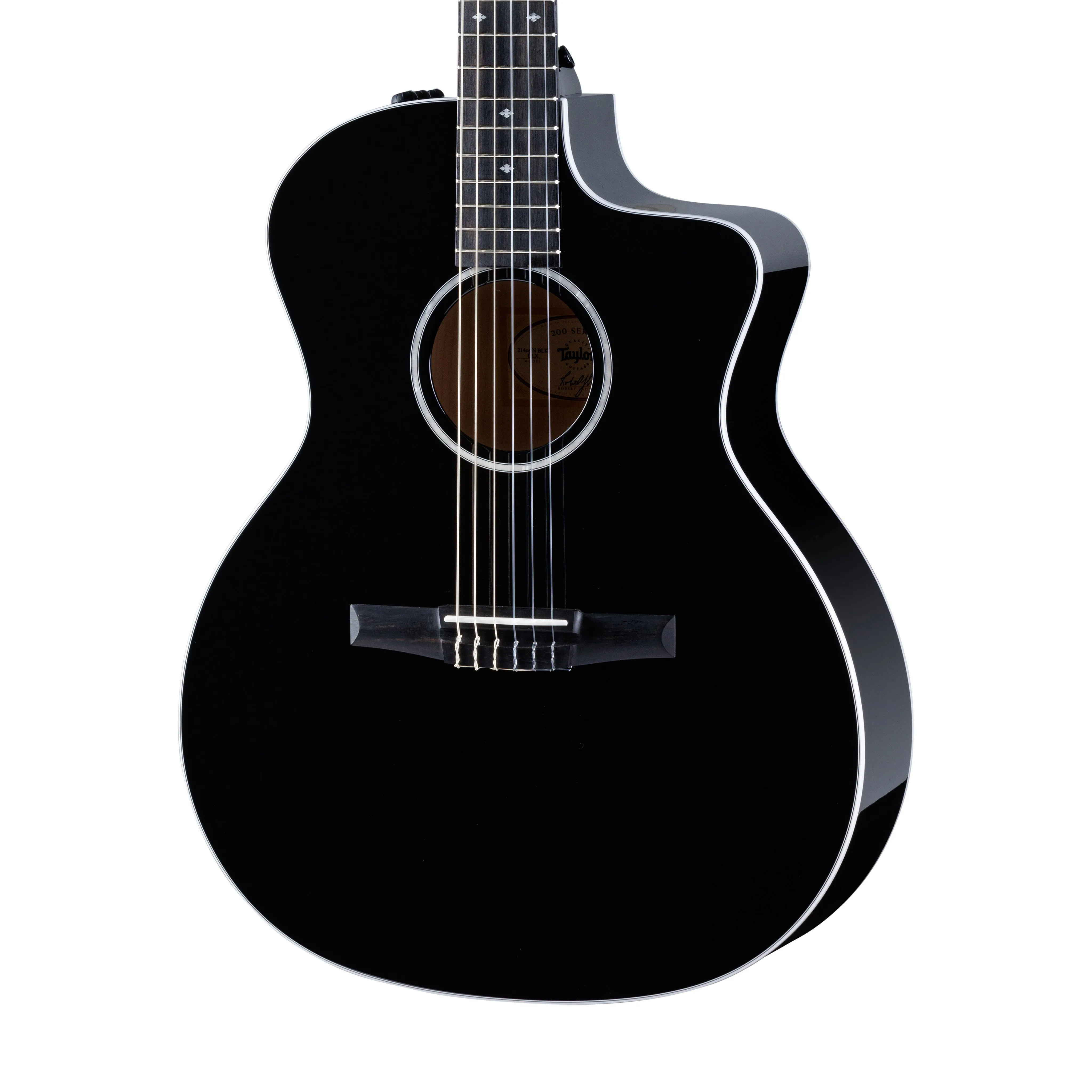 Taylor 214ce-N DLX Special Edition Grand Auditorium Nylon-String Acoustic Guitar w/Bag, Black