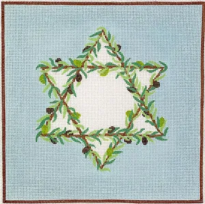 TEF-06: Tefillin Bag – Olive Branches Star of David