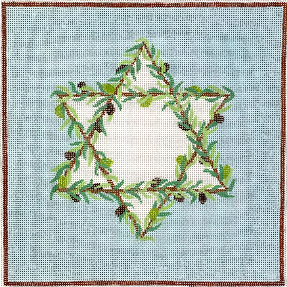 TEF-06: Tefillin Bag – Olive Branches Star of David