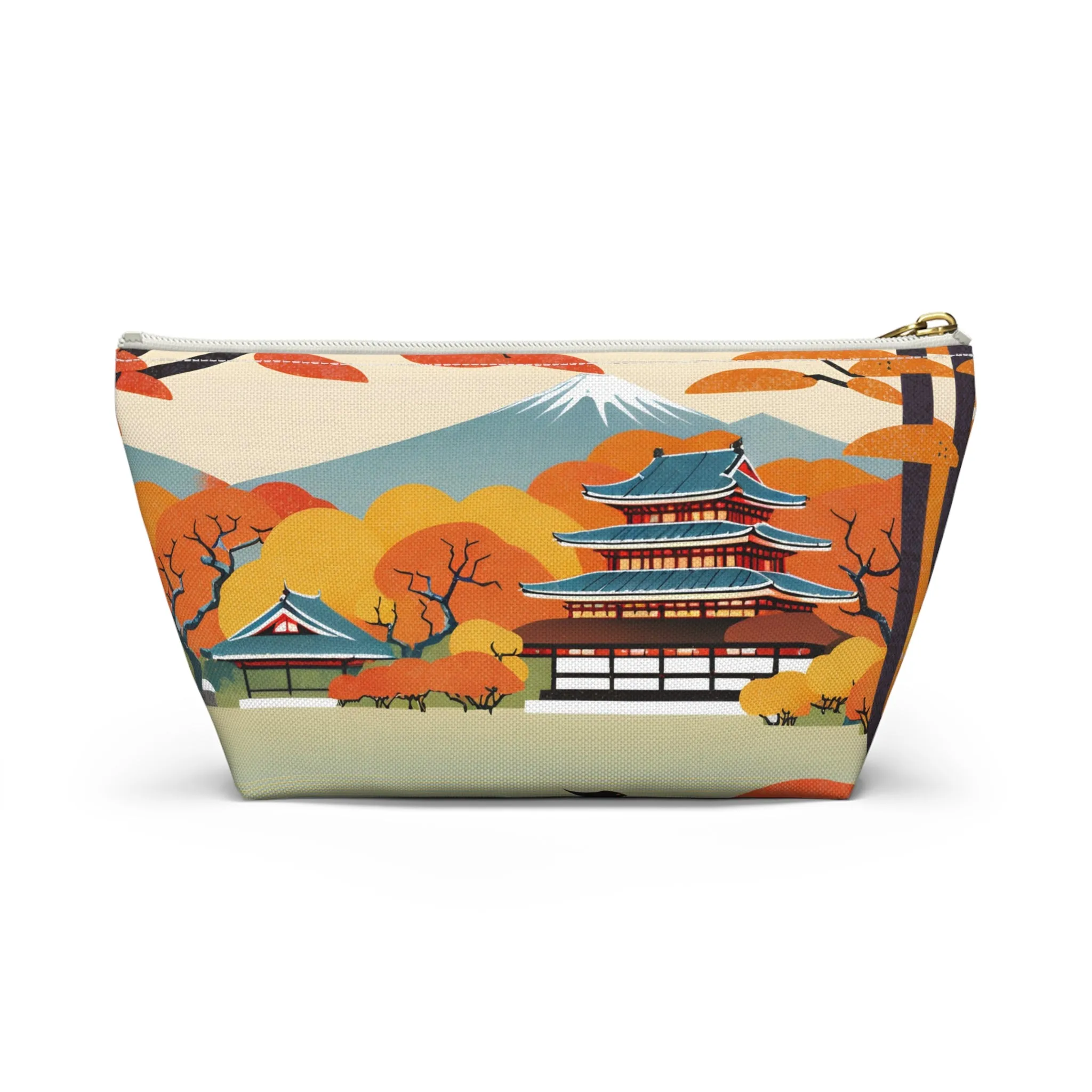 Temple in Autumn Splendor | Portable Tech Pouch for Gamers & Remote Workers