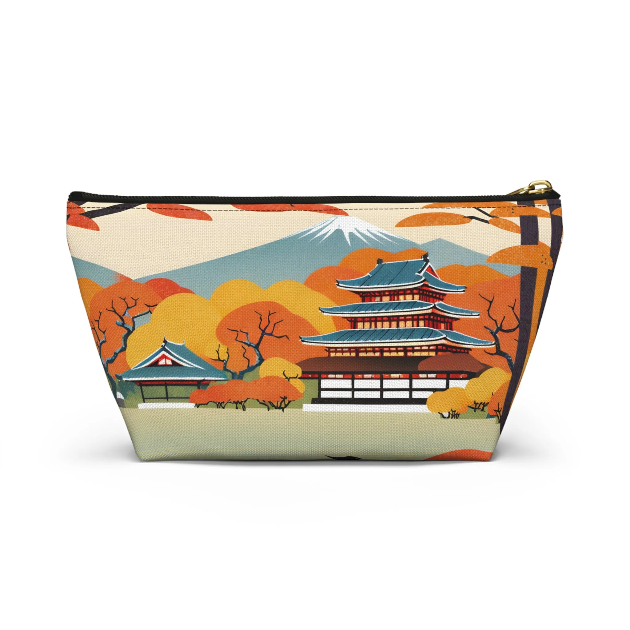 Temple in Autumn Splendor | Portable Tech Pouch for Gamers & Remote Workers