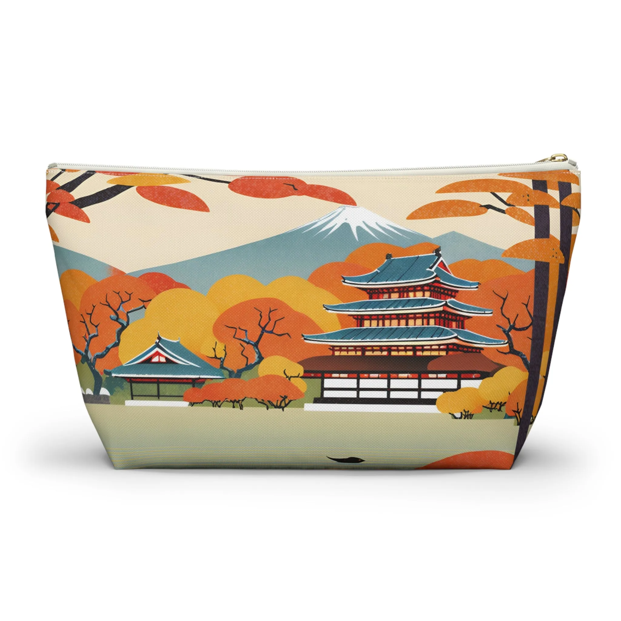 Temple in Autumn Splendor | Portable Tech Pouch for Gamers & Remote Workers