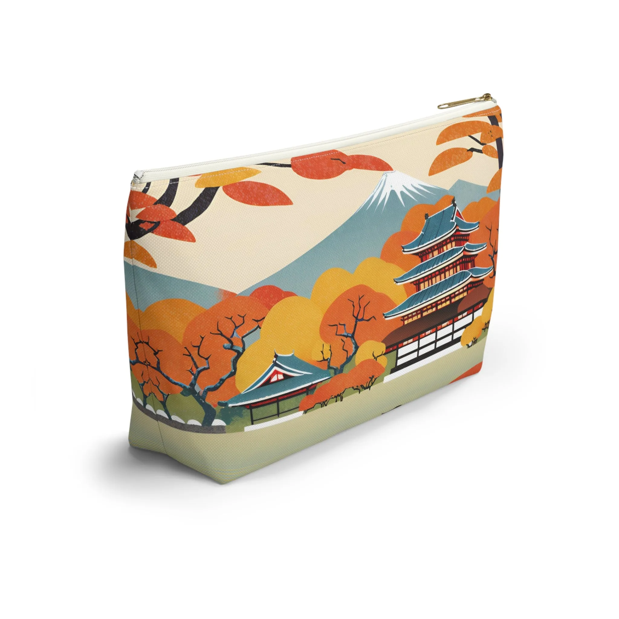 Temple in Autumn Splendor | Portable Tech Pouch for Gamers & Remote Workers