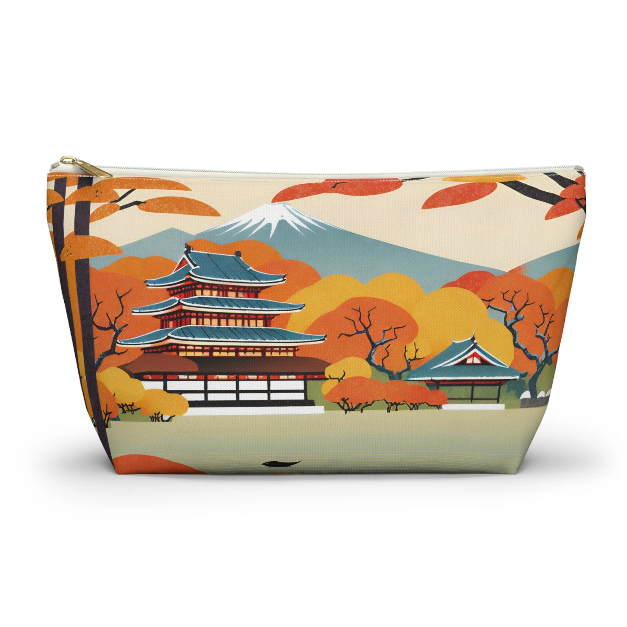 Temple in Autumn Splendor | Portable Tech Pouch for Gamers & Remote Workers