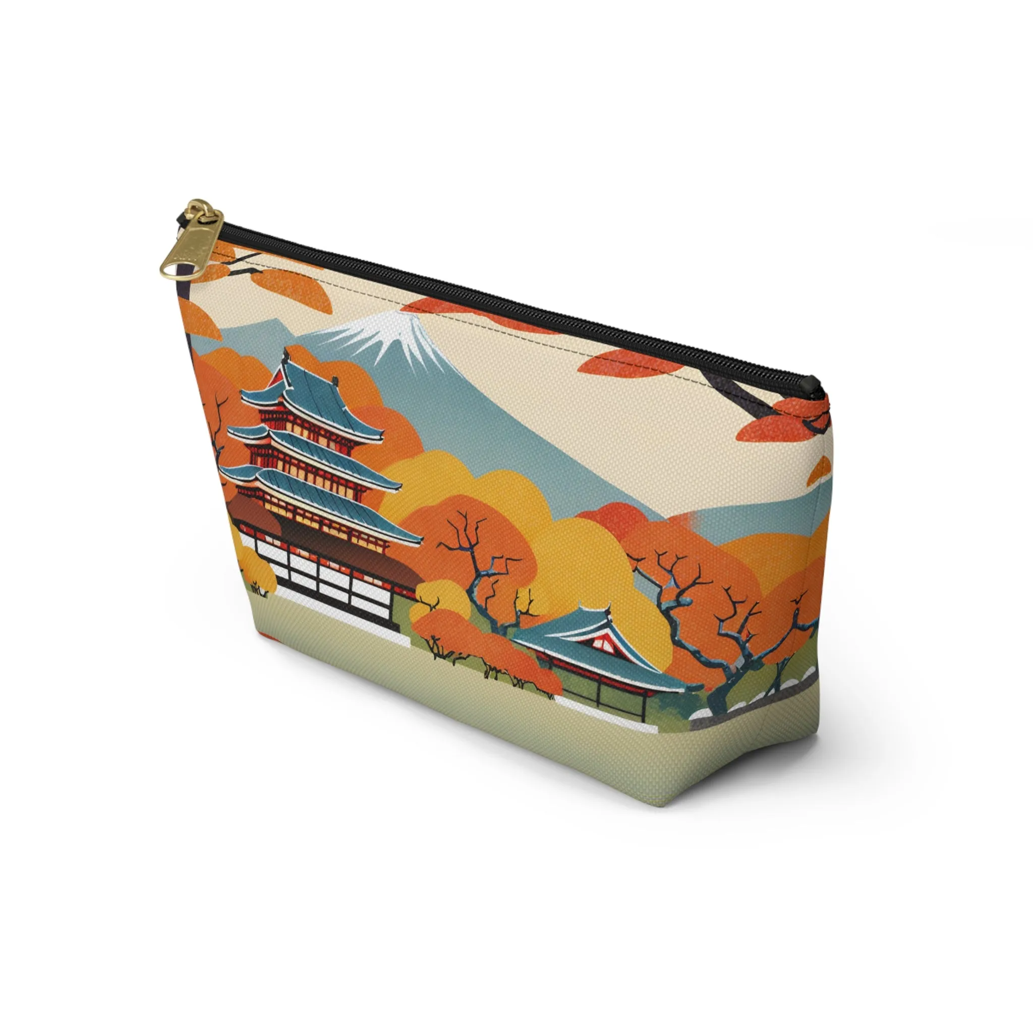 Temple in Autumn Splendor | Portable Tech Pouch for Gamers & Remote Workers