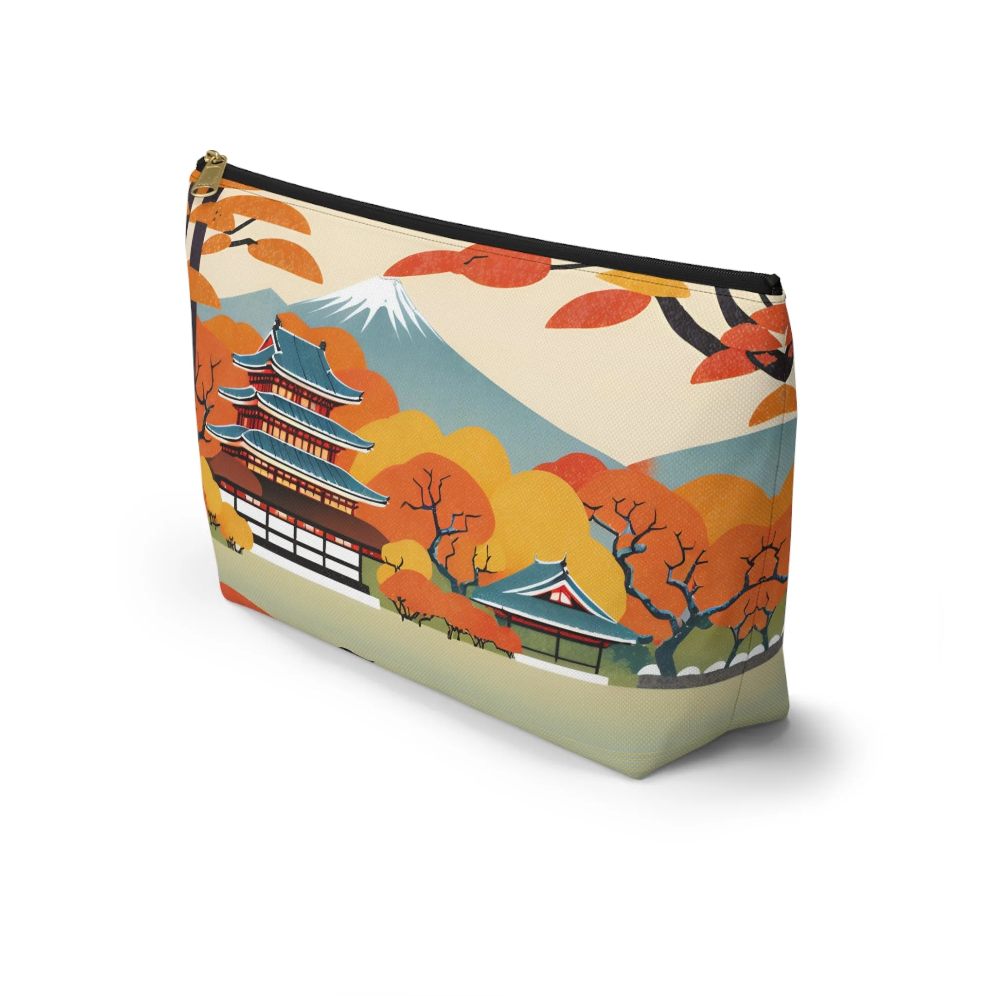 Temple in Autumn Splendor | Portable Tech Pouch for Gamers & Remote Workers