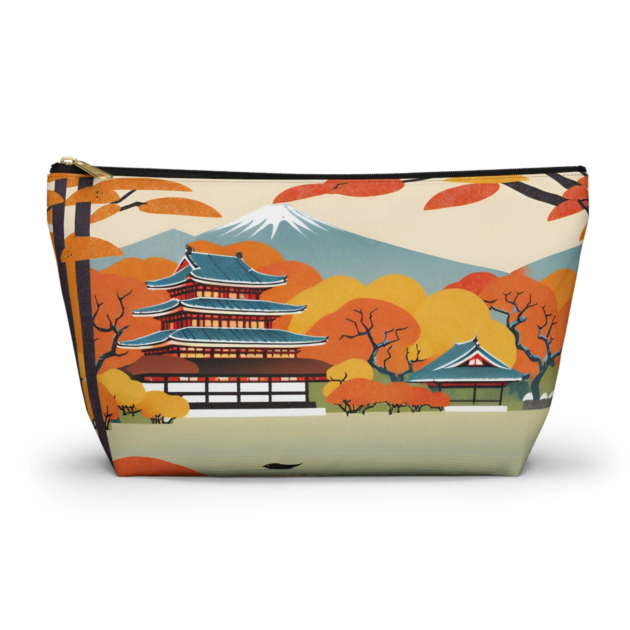 Temple in Autumn Splendor | Portable Tech Pouch for Gamers & Remote Workers