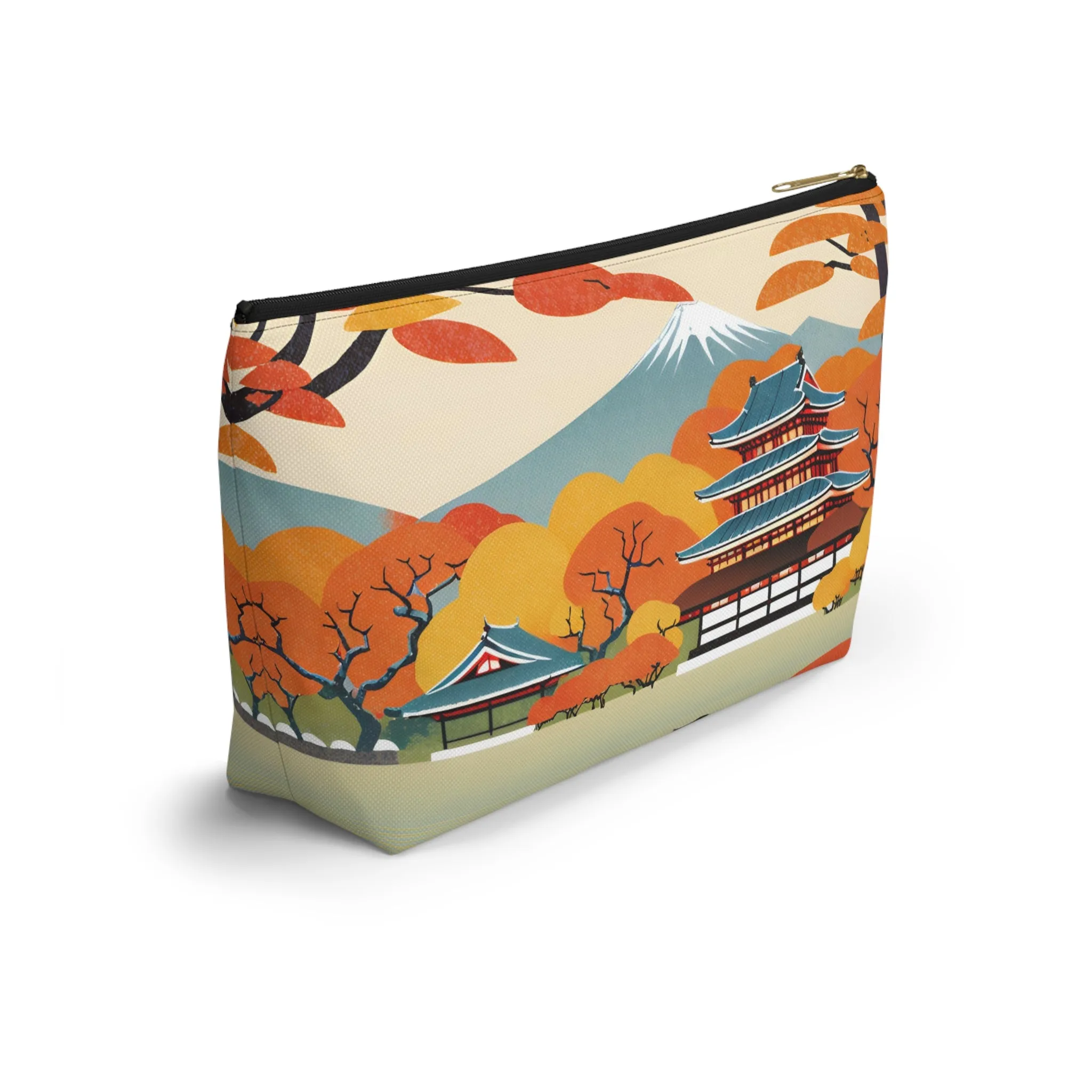 Temple in Autumn Splendor | Portable Tech Pouch for Gamers & Remote Workers