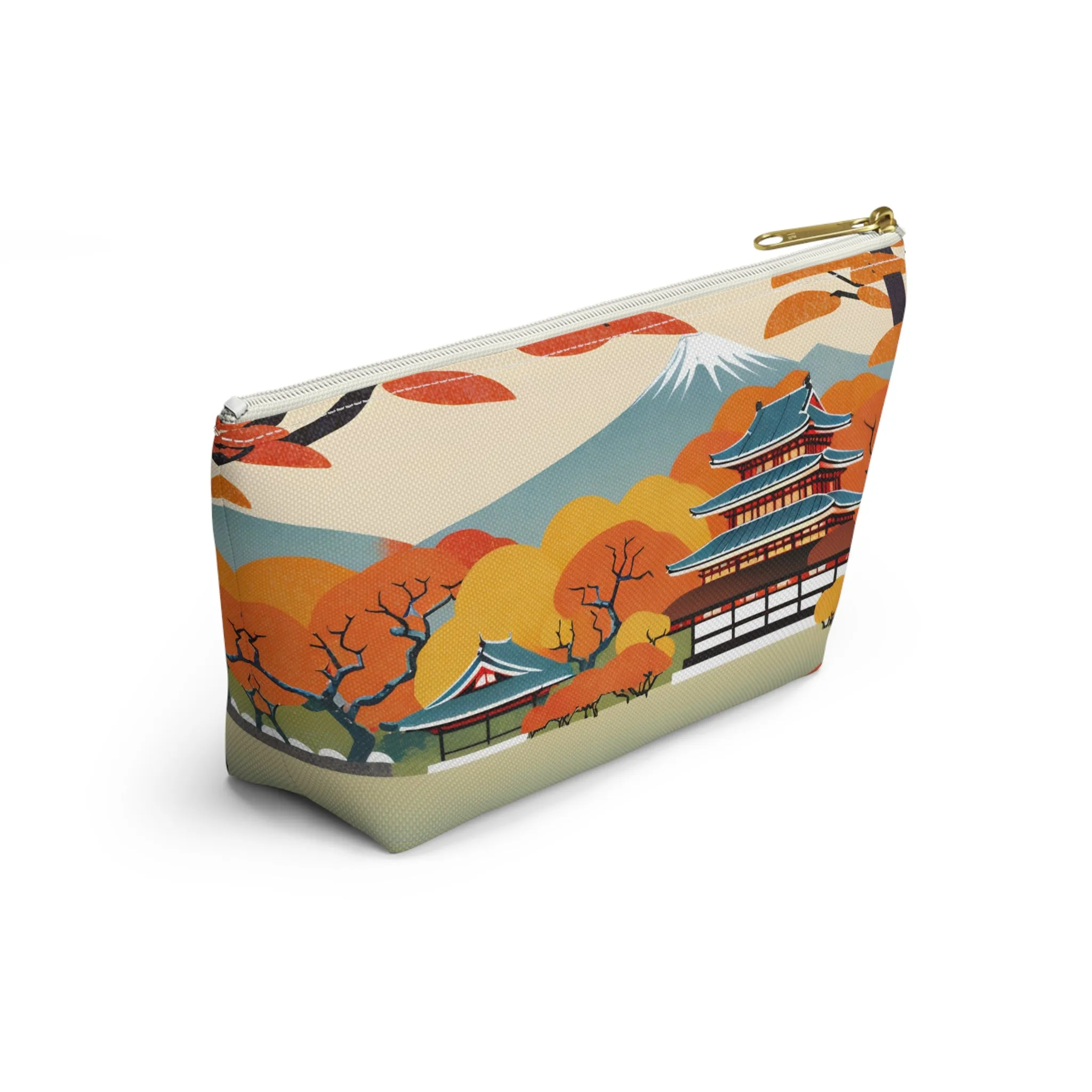 Temple in Autumn Splendor | Portable Tech Pouch for Gamers & Remote Workers