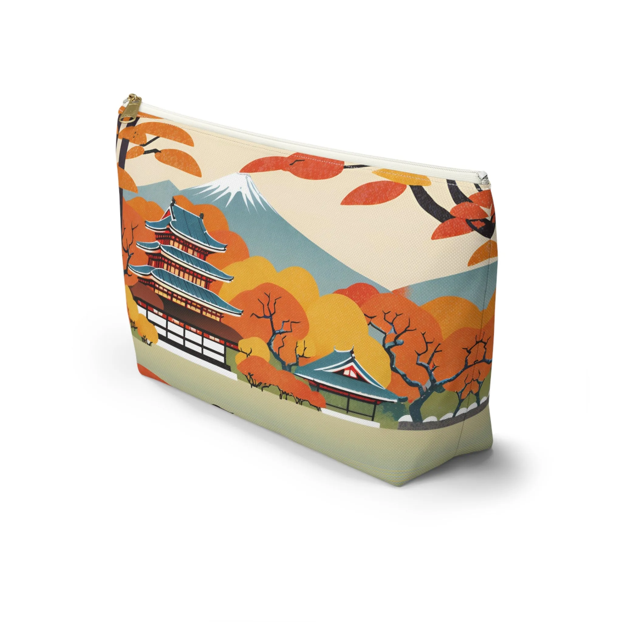 Temple in Autumn Splendor | Portable Tech Pouch for Gamers & Remote Workers