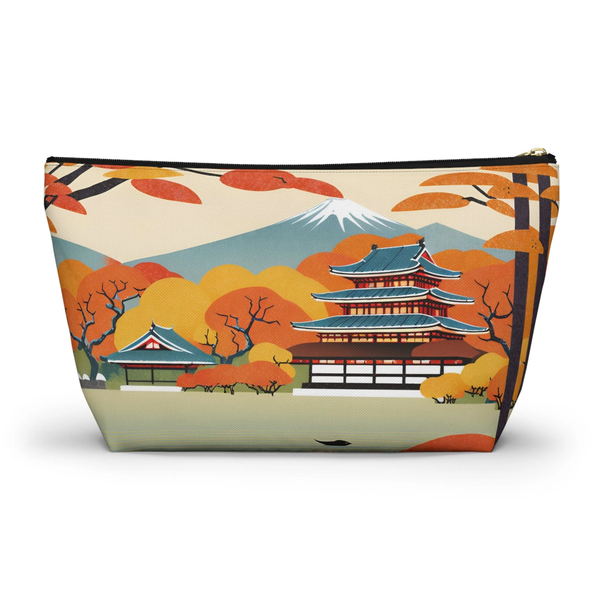 Temple in Autumn Splendor | Portable Tech Pouch for Gamers & Remote Workers