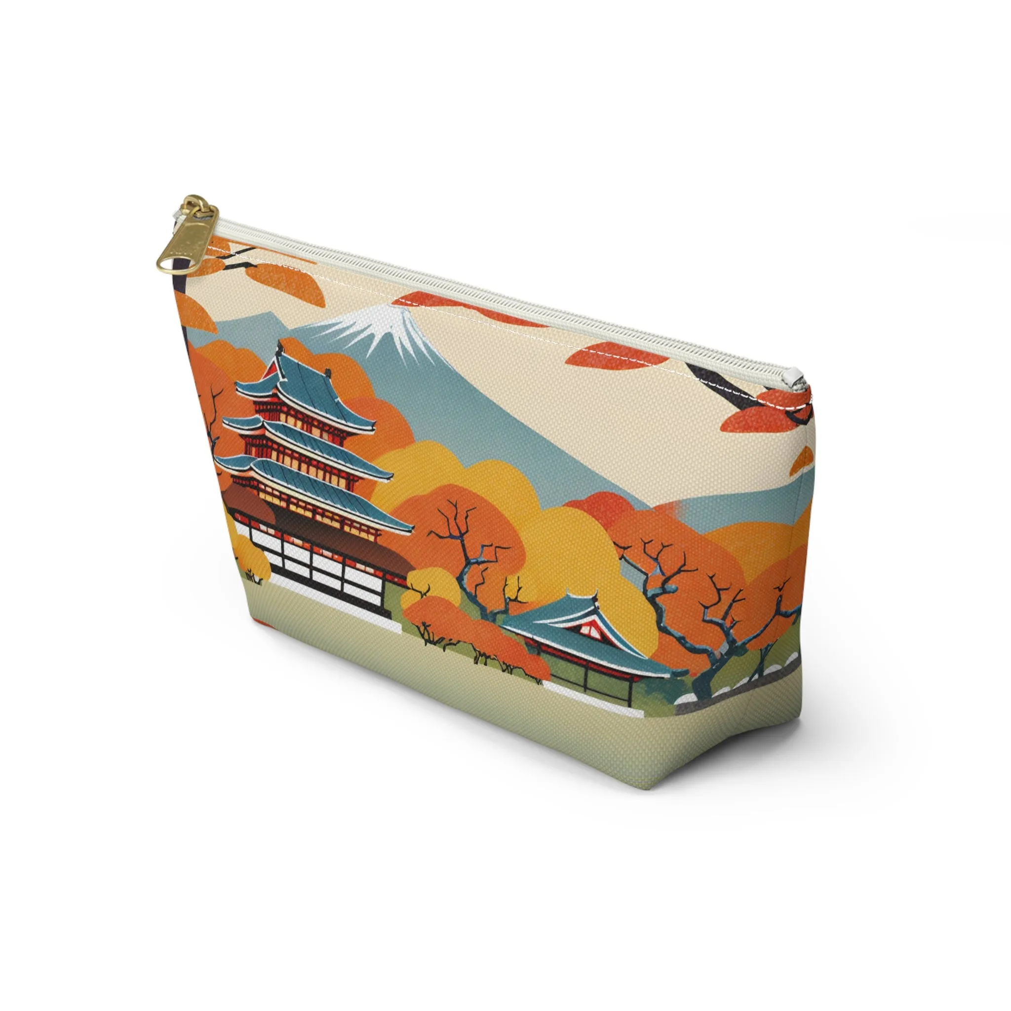 Temple in Autumn Splendor | Portable Tech Pouch for Gamers & Remote Workers