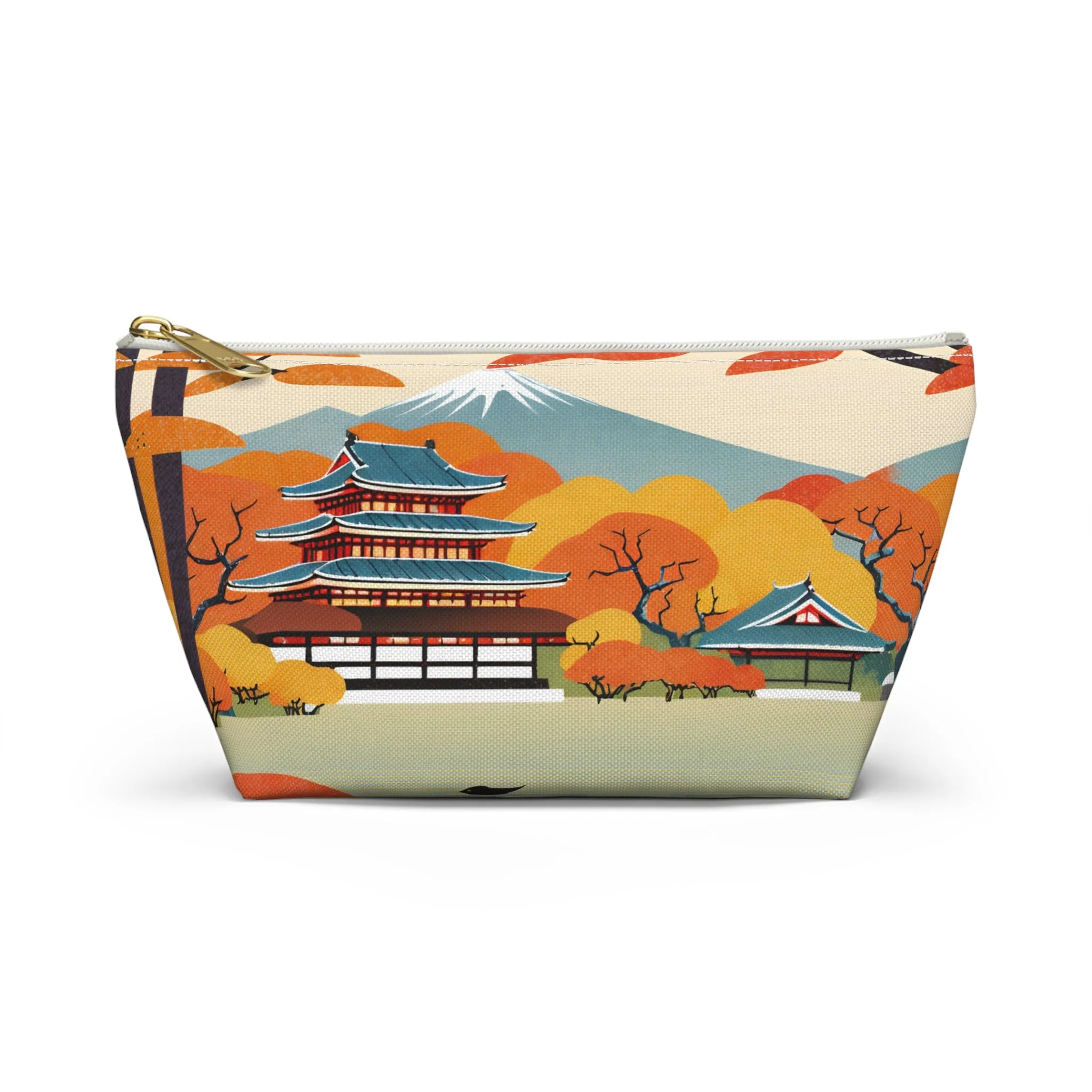 Temple in Autumn Splendor | Portable Tech Pouch for Gamers & Remote Workers