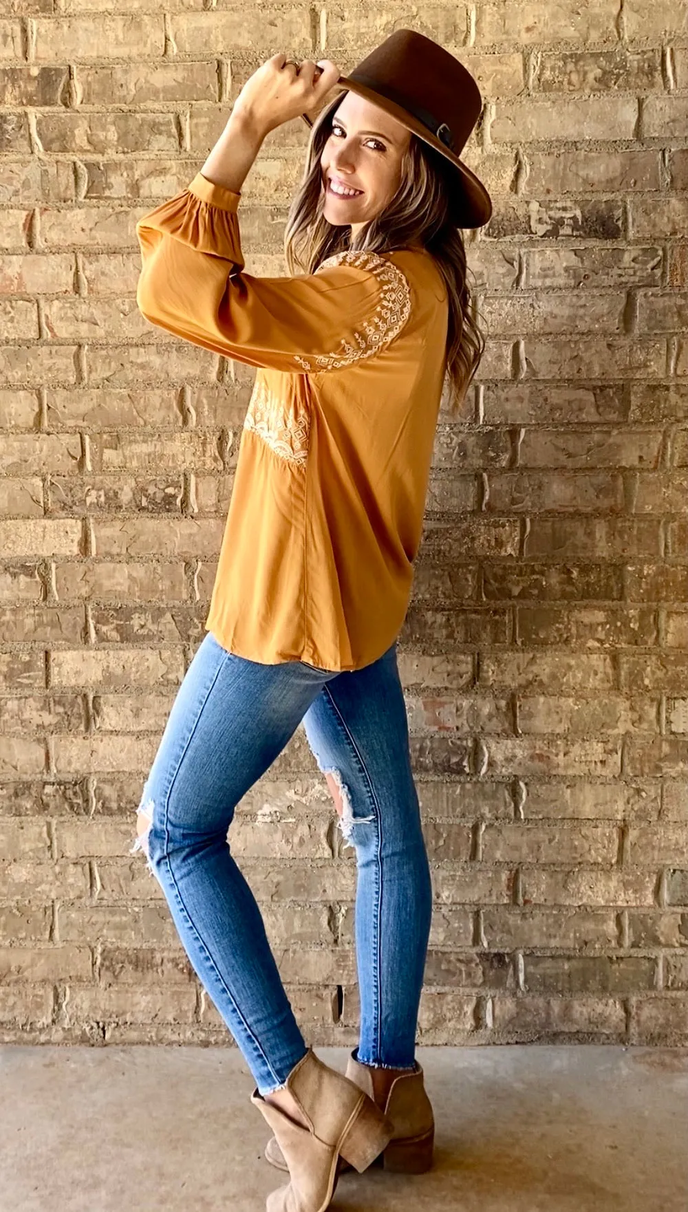 The Blaine Blouse - Marigold