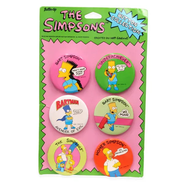 The Simpsons Vintage Button Set
