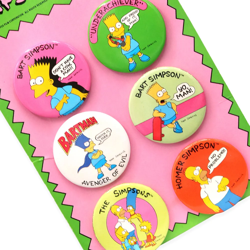 The Simpsons Vintage Button Set