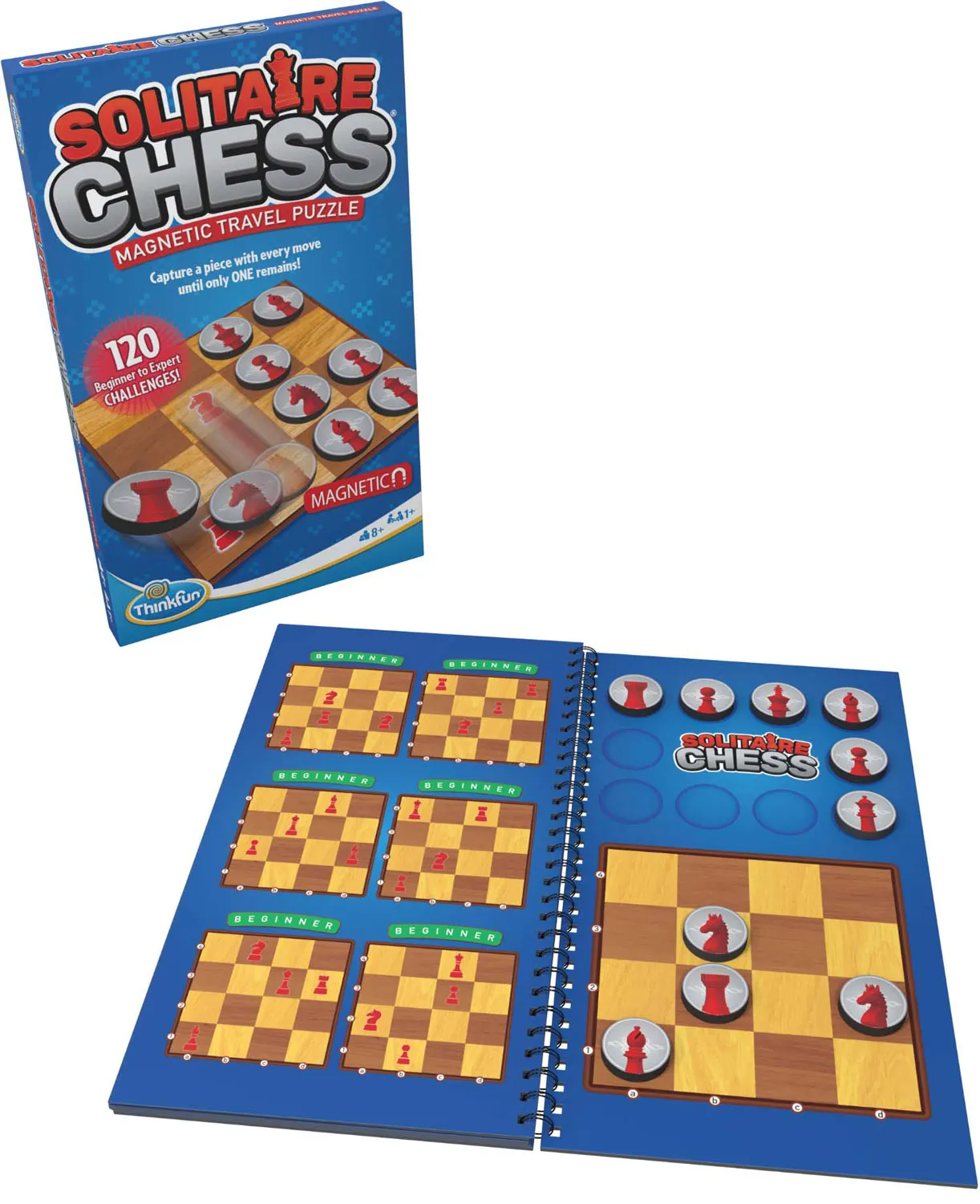 ThinkFun Solitaire Chess Magnetic Travel Puzzle
