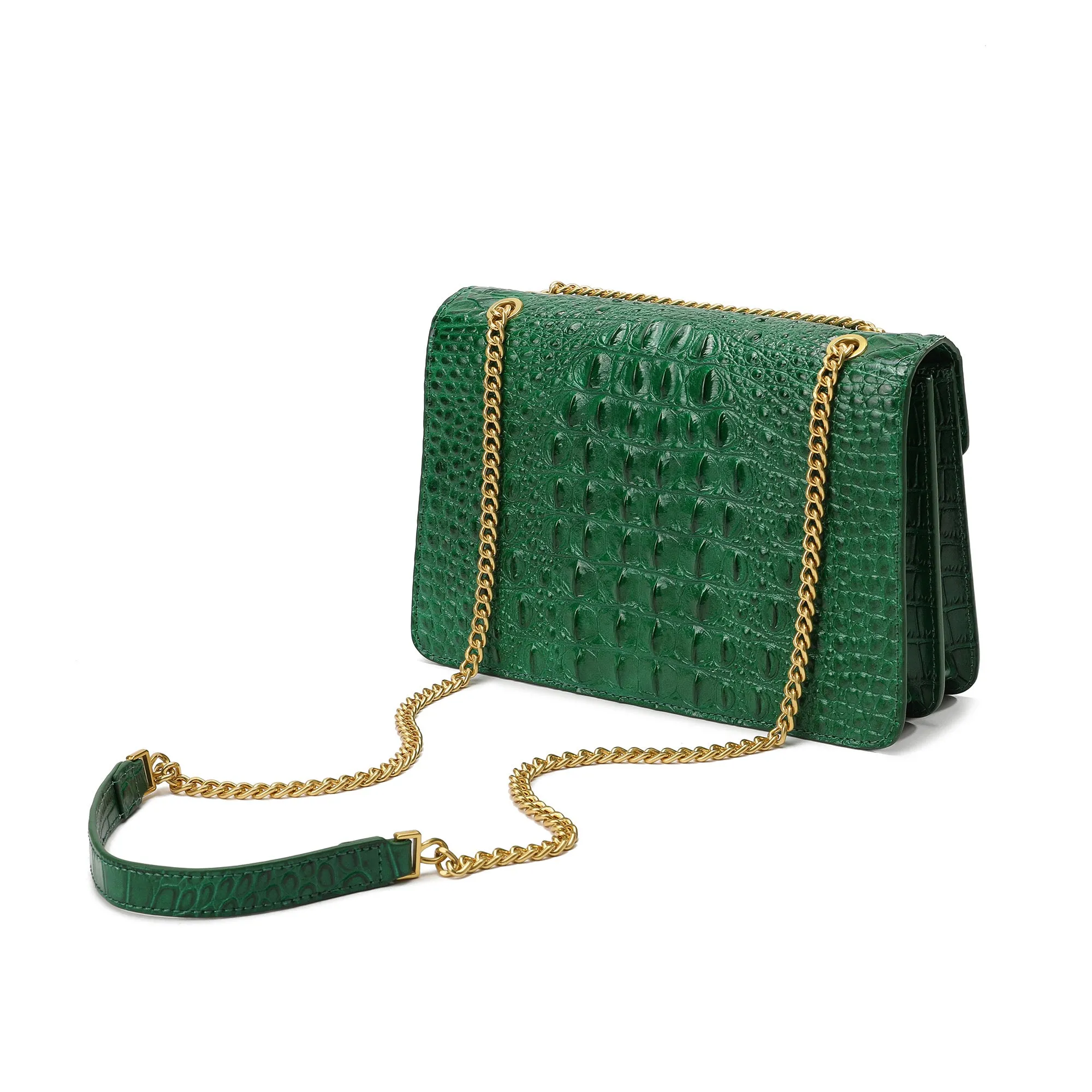 Tiffany & Fred Alligator Embossed Leather Shoulder Bag
