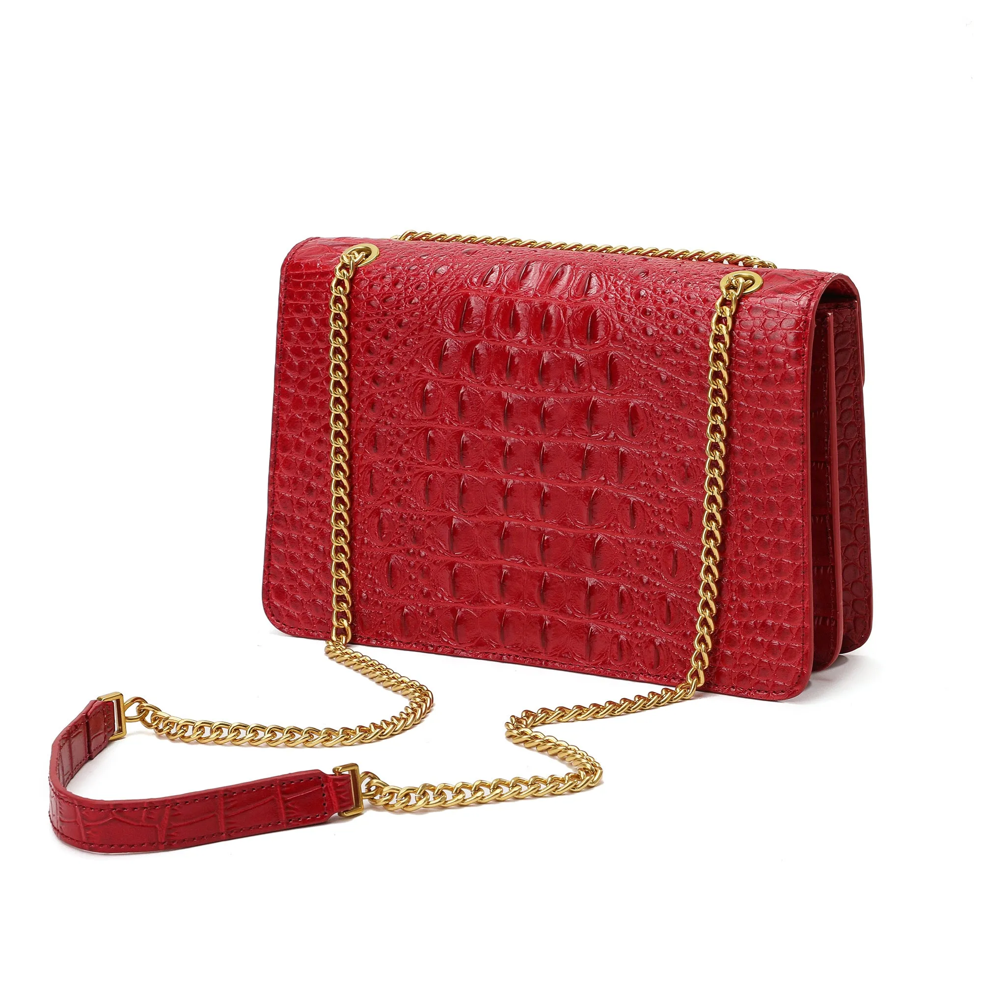 Tiffany & Fred Alligator Embossed Leather Shoulder Bag