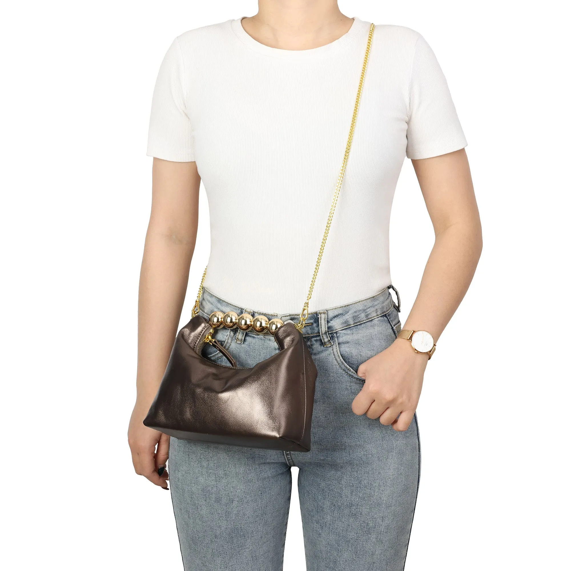 Tiffany & Fred Smooth Leather Top-Handle/Shoulder Bag