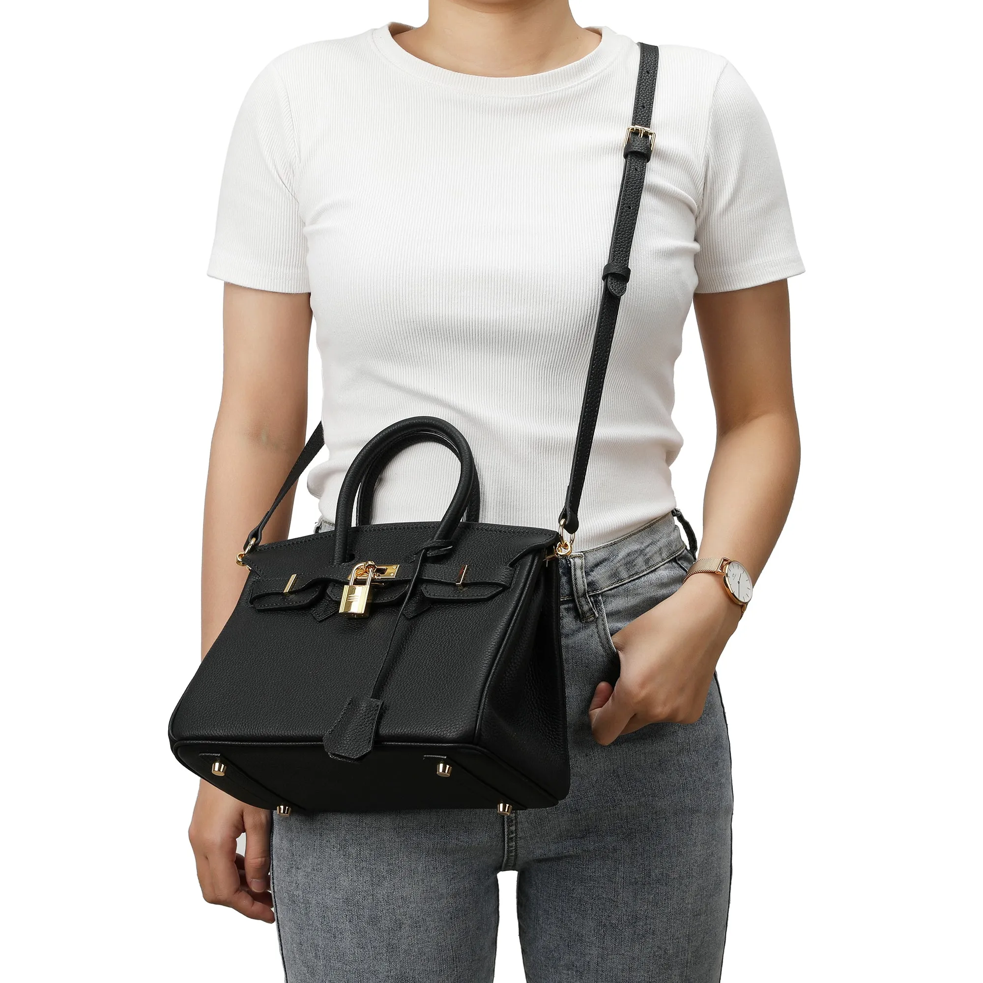 Tiffany & Fred Top-Grain Leather Shoulder Bag