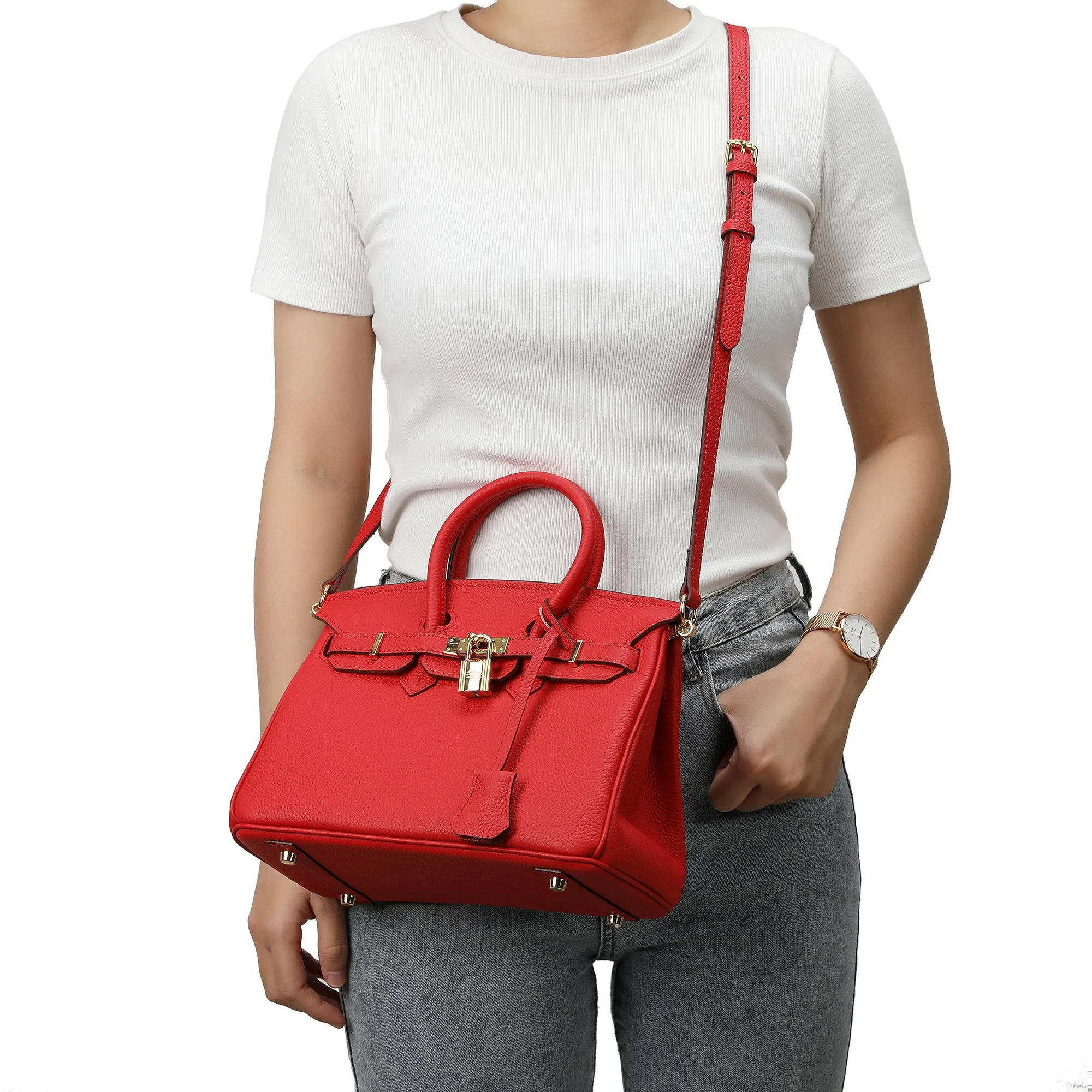 Tiffany & Fred Top-Grain Leather Shoulder Bag