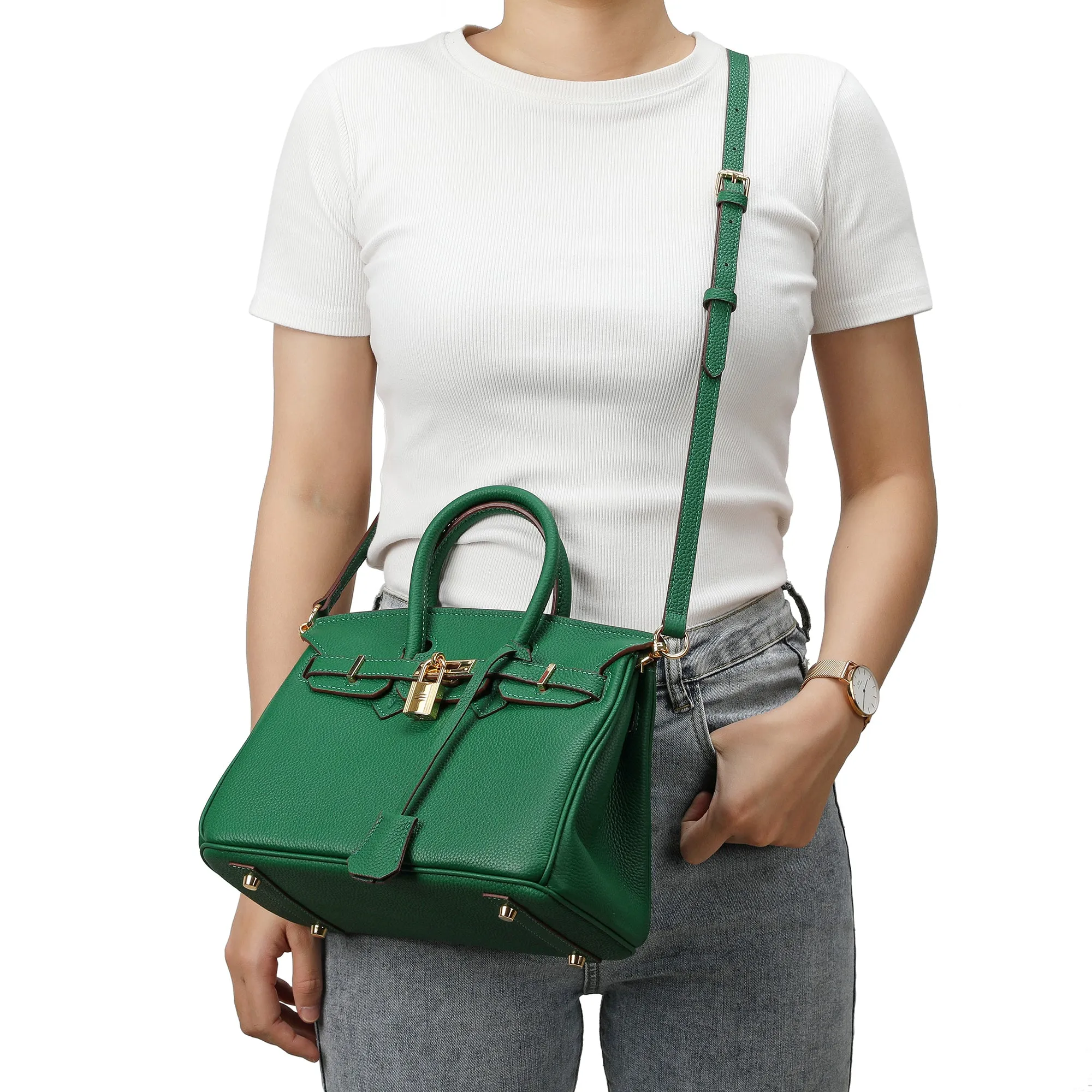Tiffany & Fred Top-Grain Leather Shoulder Bag