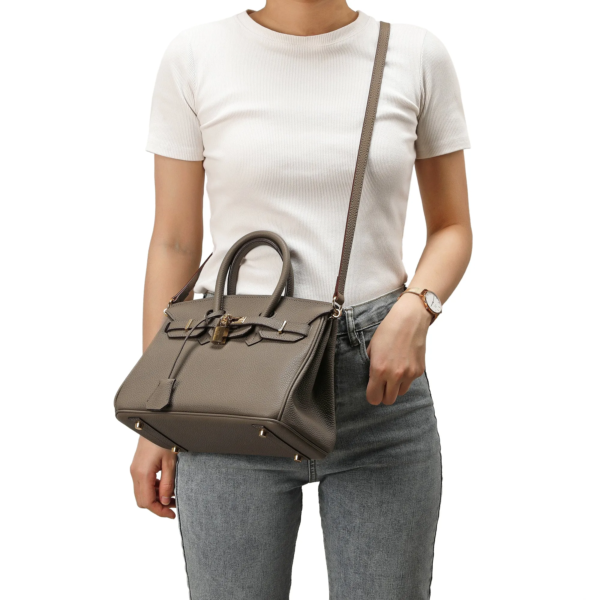 Tiffany & Fred Top-Grain Leather Shoulder Bag
