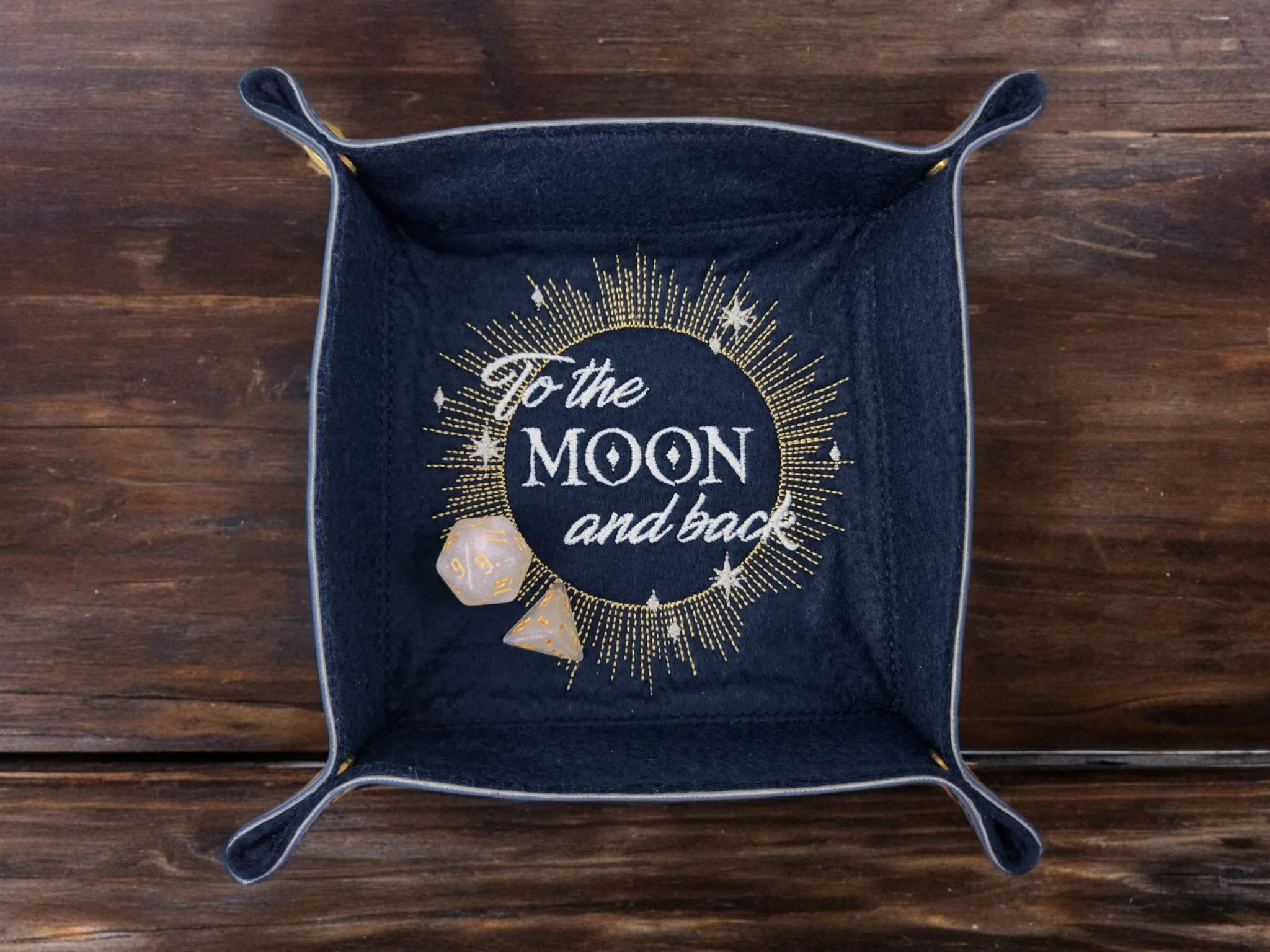 To the moon and back dice tray
