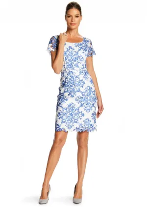 Étoile Printed Lace Sheath Dress