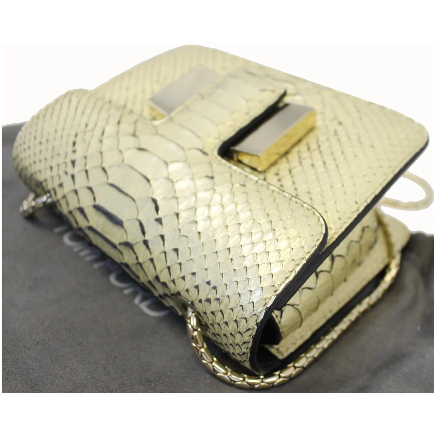 TOM FORD Sienna Python Chain Shoulder Bag Gold - 25% OFF