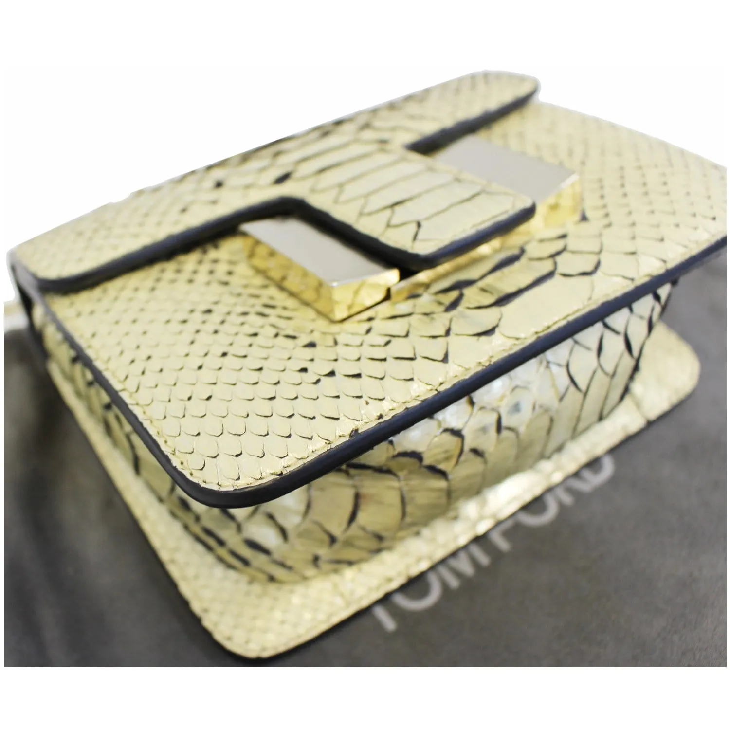 TOM FORD Sienna Python Chain Shoulder Bag Gold - 25% OFF