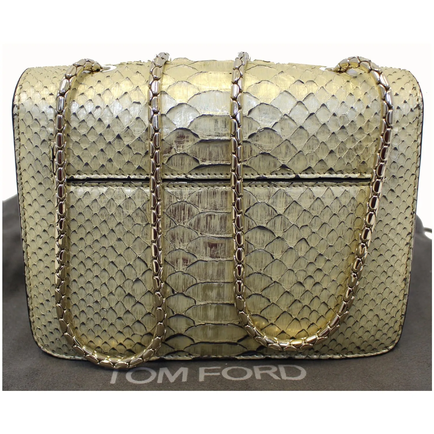 TOM FORD Sienna Python Chain Shoulder Bag Gold - 25% OFF