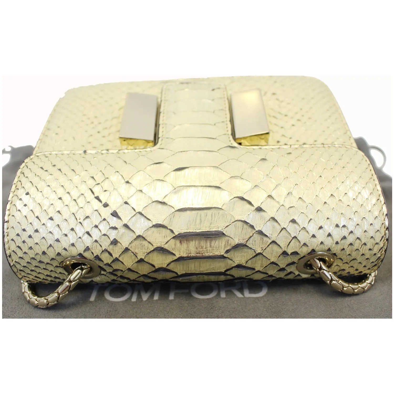 TOM FORD Sienna Python Chain Shoulder Bag Gold - 25% OFF