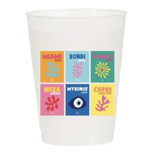 Travel Books Capri Miami Frosted Cups