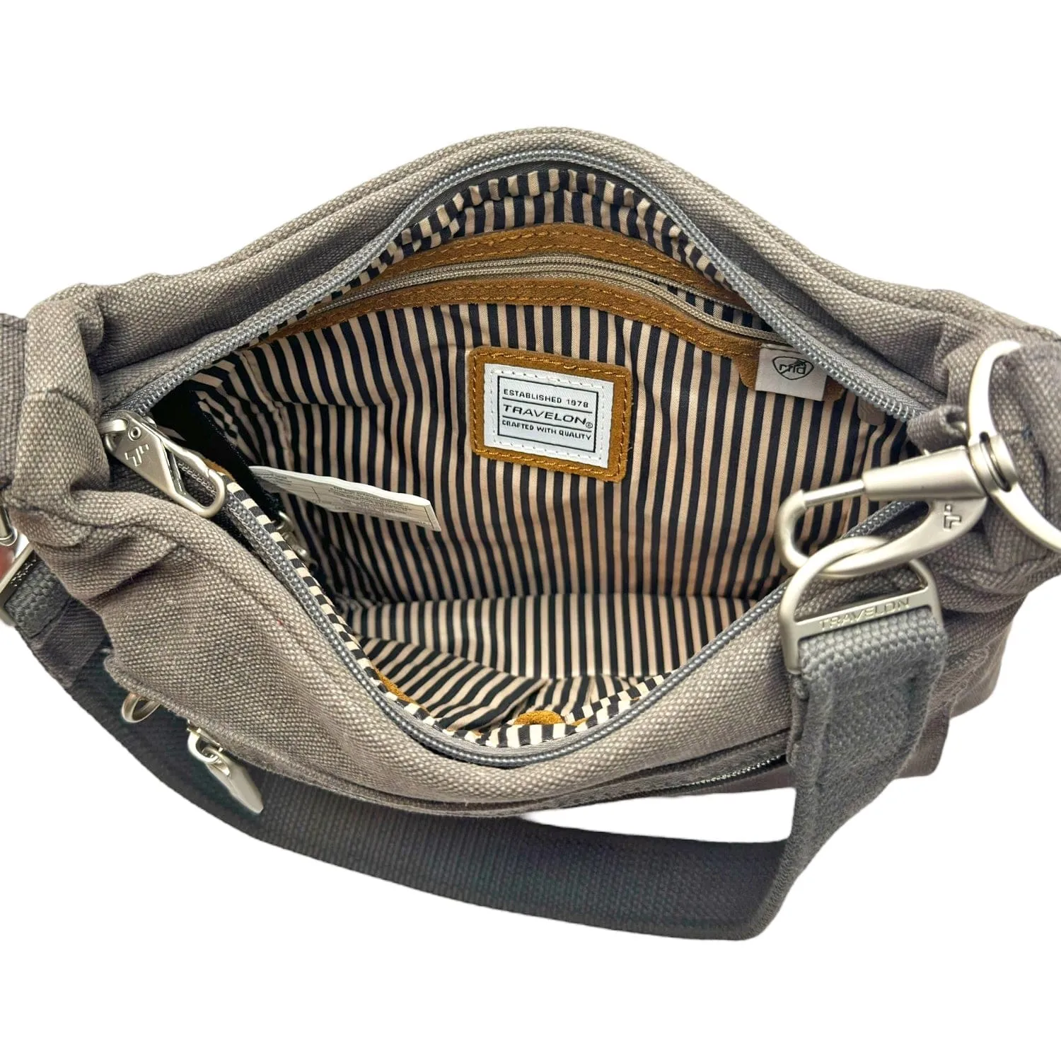 TRAVELON Anti-Theft Shoulder Bag - Grey