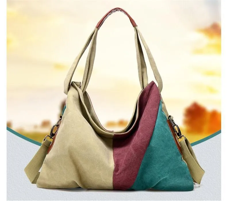 Tricolor Canvas Bag