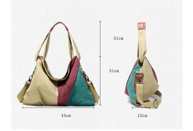 Tricolor Canvas Bag