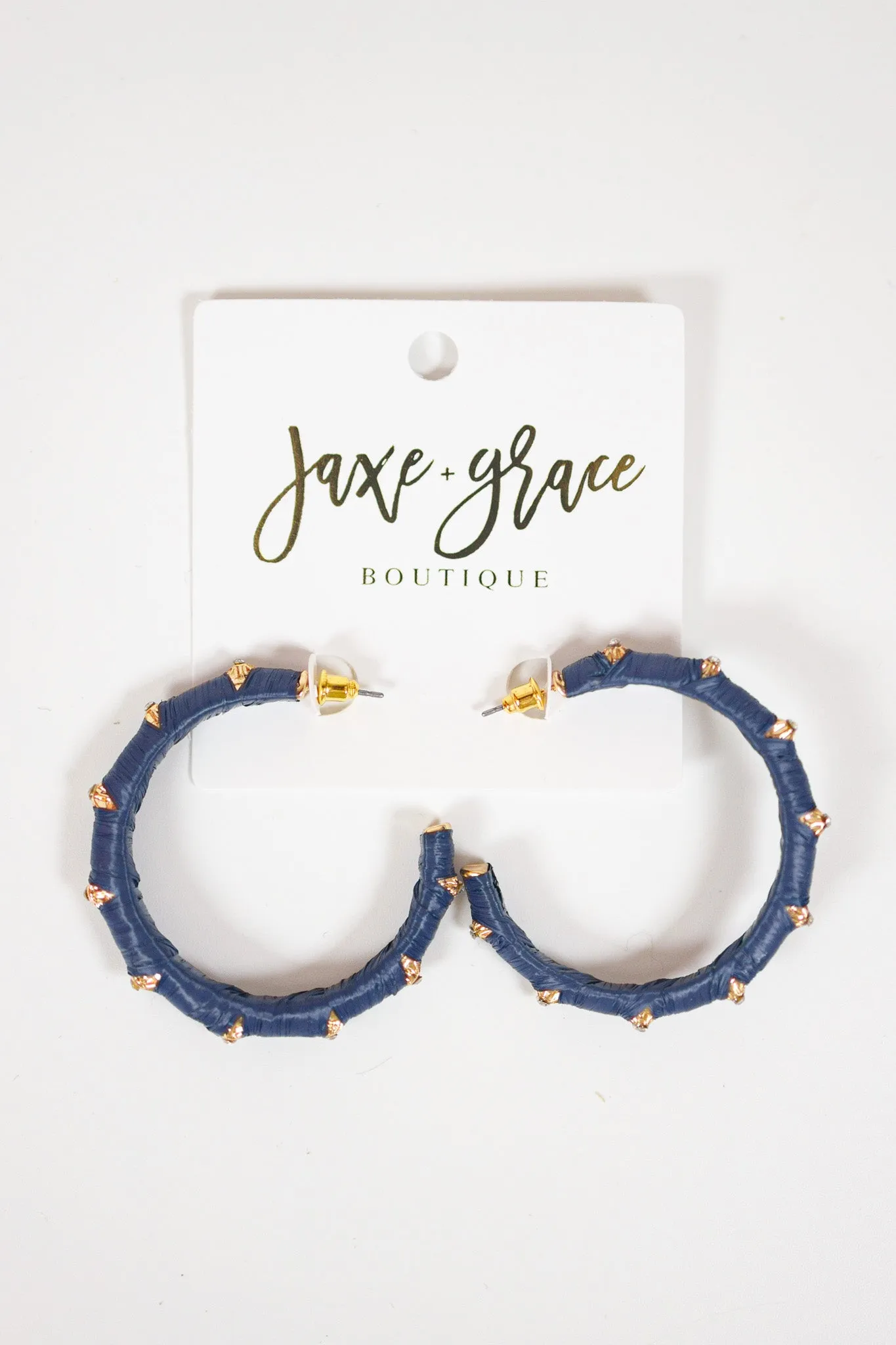 Trimmed Crystal & Wrapped Raffia Hoops, VARIOUS