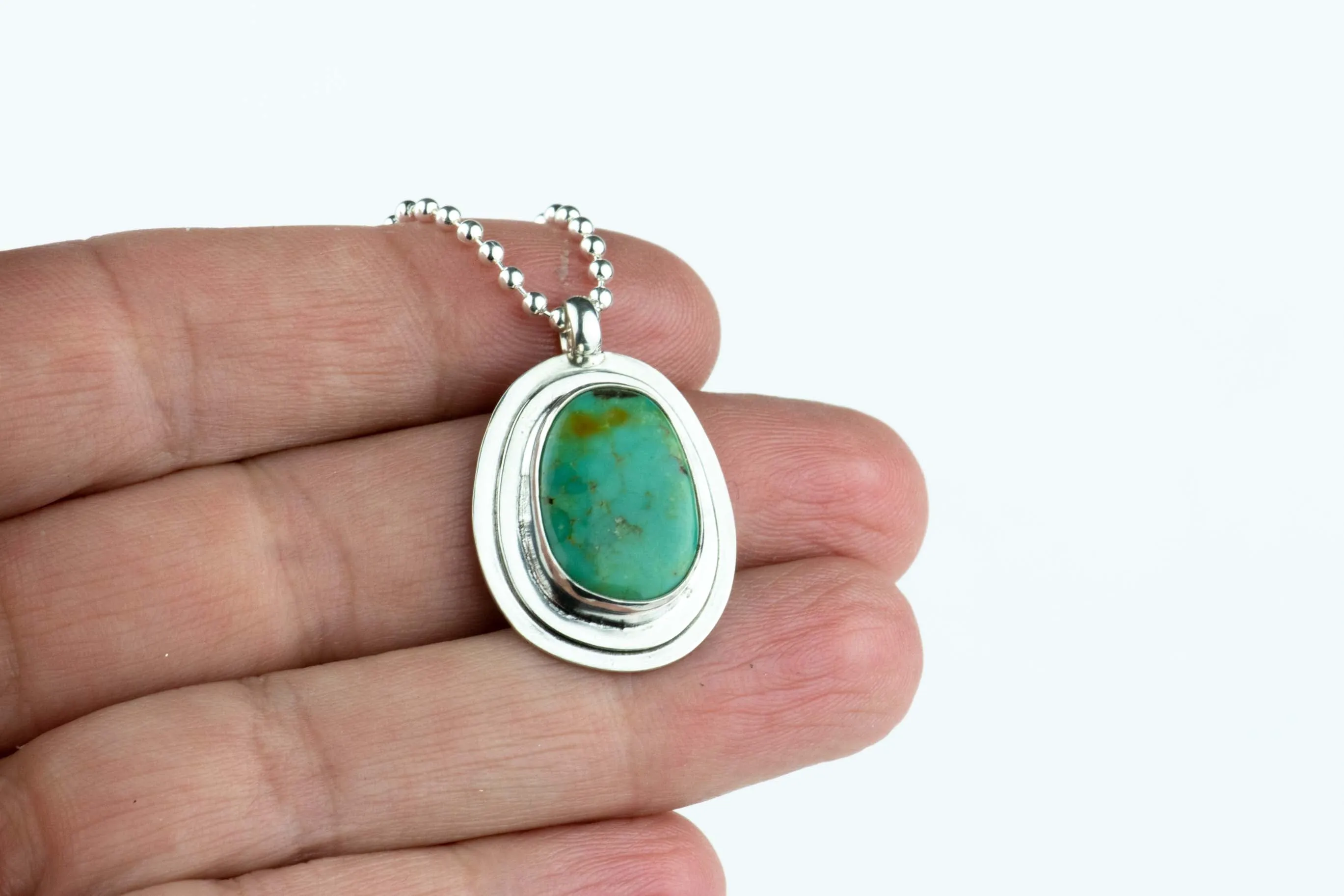 Turquoise Layered Sterling Necklace #1
