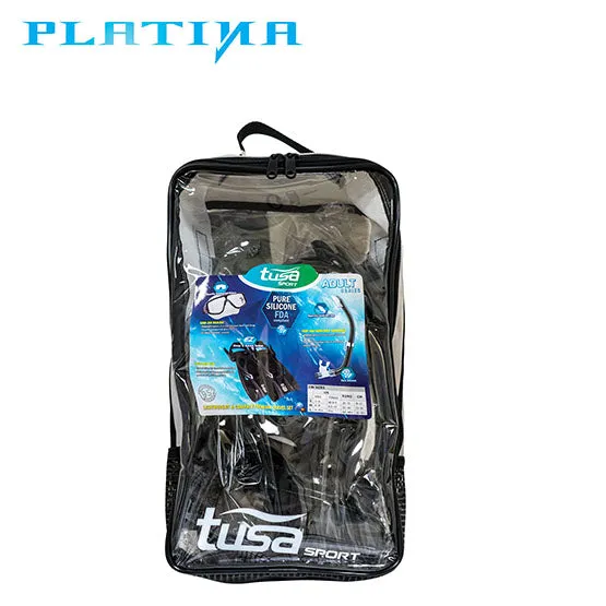TUSA Platina Hyperdry Snorkel, Mask and Fins Combo Set