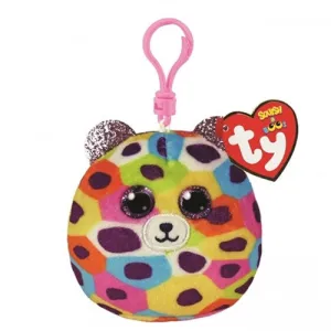 Ty Mini Beanie Squish-A-Boos™ Giselle Rainbow Leopard Clip