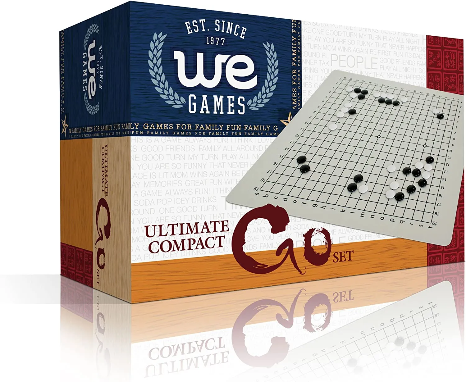 Ultimate Travel Go Set with Full-Size 19.75 inch Silicone GO Board & Convex Stones Made of Premium ABS plastic