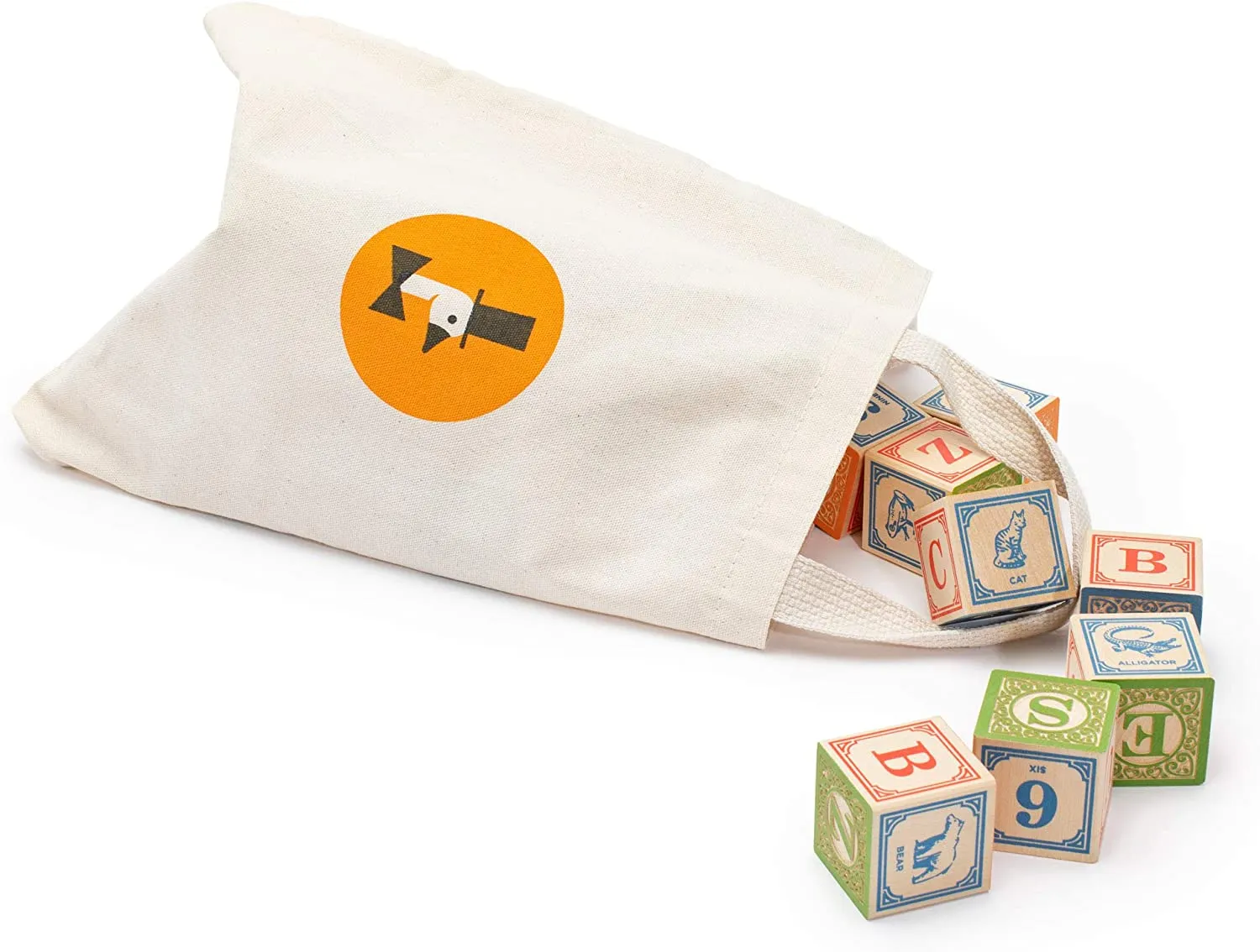 Uncle Goose Classic ABC Blocks with Canvas Bag